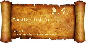 Mandler Irén névjegykártya